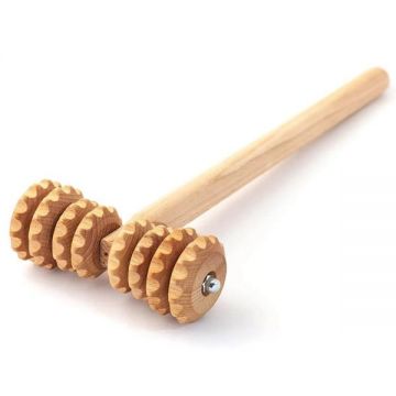 Paleta de Masaj pentru Celulita din Lemn in Forma de T Maderotherapy, Natur - Tuuli, 1 buc