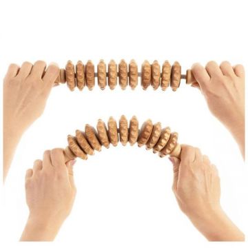 Rola de Masaj din Lemn Flexi pentru Maderotherapy, Natur - Tuuli, 1 buc