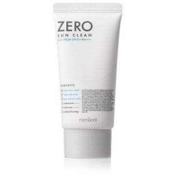 rom&nd Zero Sun Clean fluid protector cu minerale pentru fata SPF 50+