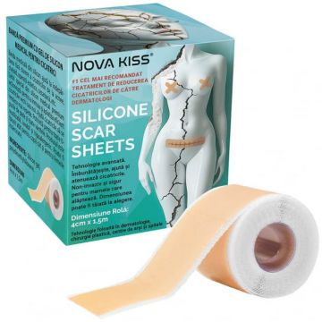Banda Premium cu Gel de Silicon Medical pentru Cicatrici, Reutilizabila, NOVA KISS