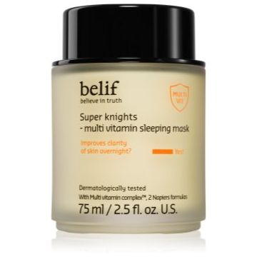 belif Super Knights Multi Vitamin Mask masca de noapte intensa pentru regenerarea rapida a pielii uscate si deshidratate pentru toate tipurile de ten