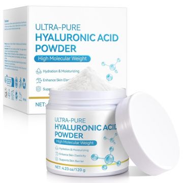 Pudra Acid Hialuronic 100% Pura pentru ten, Greutate Moleculara Mare, 120 g