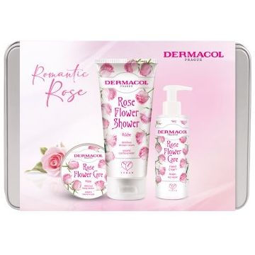 Dermacol Flower Care Rose set cadou cutie de metal