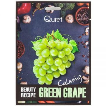 Masca de Fata Calmanta cu Struguri Verzi - Quret Beauty Recipe Green Grape, 25 g