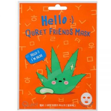 Masca de Fata Hidratanta cu Extract de Aloe - Quret Hello :) Friends Mask - Aloe, 25 g
