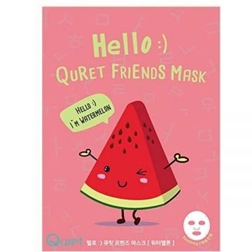Masca de Fata Hidratanta cu Extract de Pepene Verde - Quret Hello :) Friends Mask - Watermelon, 25 g