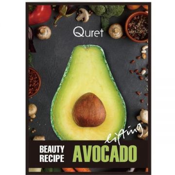 Masca de Fata pentru Lifting cu Extract de Avocado - Quret Beauty Recipe Avocado, 25 g
