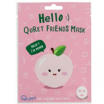 Masca de Fata Revitalizanta cu Extract de Piersici - Quret Hello :) Friends Mask - Peach, 25 g
