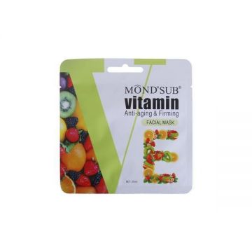 Mască facială cu vitamina E, anti-îmbătrânire și pentru fermitate, 25 ml, 24 bucăți