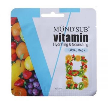 Mască hidratantă și hrănitoare cu vitamina B3, Mond'Sub, 25 ml, 24 bucăți
