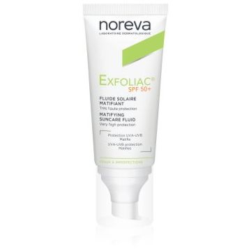 Noreva Exfoliac Mattifying Suncare Fluid SPF 50+ fluid protector mat pentru fata SPF 50+