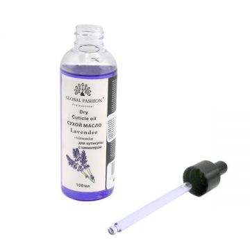 Ulei de cuticule cu pipetă, aromă de lavandă, Global Fashion, 100 ml