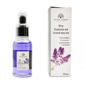 Ulei de cuticule cu pipetă, aromă de lavandă, Global Fashion, 15 ml