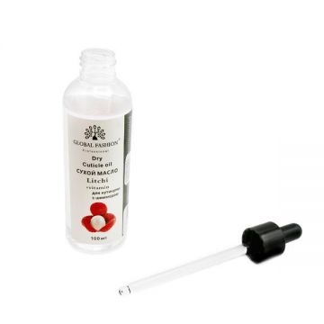 Ulei de cuticule cu pipetă, aromă de lychee, Global Fashion, 100 ml