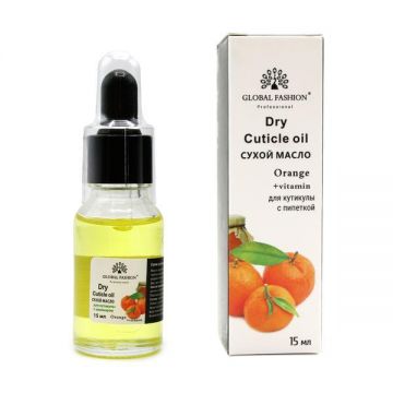 Ulei de cuticule, cu pipetă cu aromă de portocală, Global Fashion, 15 ml