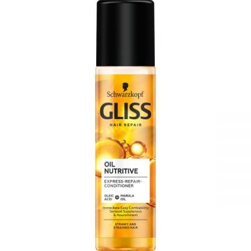 Balsam Spray Nutritiv pentru Par Stresat si Agasat - Schwarzkopf Gliss Hair Repair Oil Nutritive Express-Repair-Conditioner, 200 ml