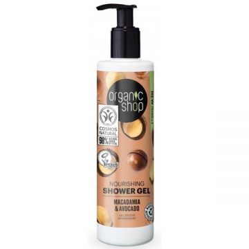 Gel de Dus Bio cu Macadamia si Avocado Kenyan Macadamia Organic Shop, 280 ml