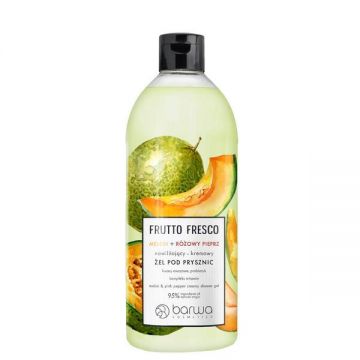 Gel de dus hidratant Frutto Fresco, cu pepene galben si piper roz, Barwa Cosmetics, 480 ml
