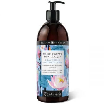 Gel de dus hidratant Natural Expert cu flori de nufar si extract de masline, Barwa Cosmetics, 480 ml