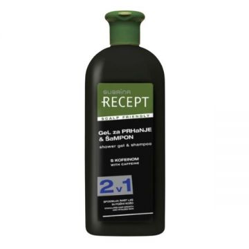Gel de Dus si Sampon cu Cafeina - Subrina Recept 2 in 1 Shower Gel & Shampoo with Caffeine, 400 ml