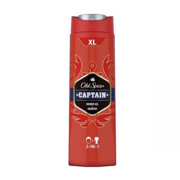 Gel de Dus si Sampon pentru Barbati - Old Spice Captain Shower Gel + Shampoo 2in1, 400 ml