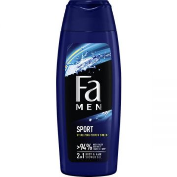 Gel de Dus Sport 2 in 1 pentru Barbati - Fa Men Vitalizing Citrus Green, 250 ml