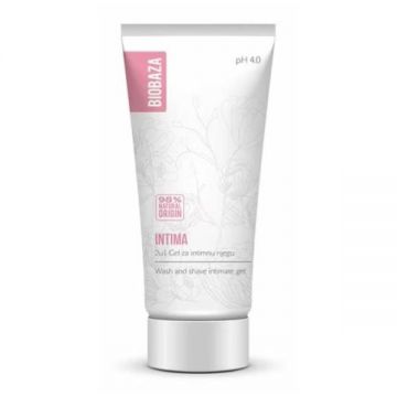 Gel Intim Natura 2in1 pentru Curatarea si Epilarea Zonei Intime, cu pH 4.0 - Biobaza Intima, Travel Size, 30 ml