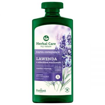 Gel Relaxant de Baie si Dus cu Lavanda si Lapte de Vanilie - Farmona Herbal Care Lavender with Vanilla Milk Relaxing Bath, 500 ml