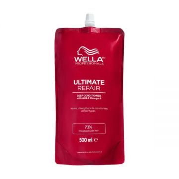 Rezerva Balsam de Reparare cu AHA & Omega 9 pentru Par Deteriorat - Pasul 2 Wella Professionals Ultimate Repair, 500 ml