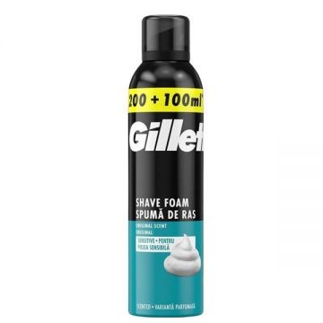 Spuma de Ras pentru Piele Sensibila - Gillette Foam Regular Sensitive Skin, 300 ml
