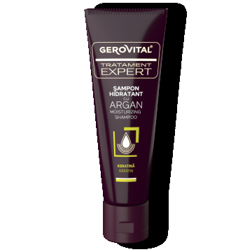 Șampon Hidratant Cu Argan Si Keratină Pentru Păr Deteriorat, Gerovital Tratament Expert, 40 Ml