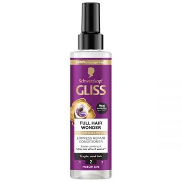Balsam Leave-In pentru Par Fragil - Schwarzkopf Gliss Full Hair Wonder With Caffeine & Peptides Express Repair Conditioner, 200 ml