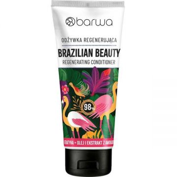 Balsam par regenerant BRAZILIAN BEAUTY cu ulei de avocado, extract de avocado si keratina, Barwa Cosmetics, 200 ml
