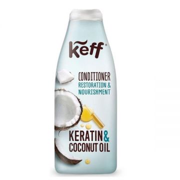 Balsam pentru Par Deteriorat - Keff Conditioner Keratin & Coconut Oil, 500 ml