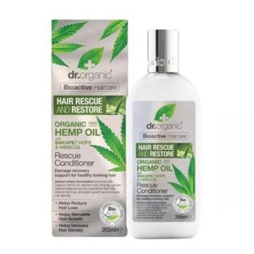 Balsam pentru stimularea cresterii parului cu Baicapil si ulei din seminte de canepa Dr Organic, 265 ml