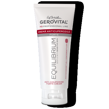 Cremă Anticuperozică Forte Pentru Ten Sensibil, Calmează și Maschează Roșeața, Gerovital H3 Equilibrium, 100 Ml