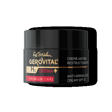 Cremă Antirid Restructurantă Spf 10  Filler Fără Ac, Fermitate și Elasticitate, Protecție Uv și Hidratare, Premium Care, 50 Ml