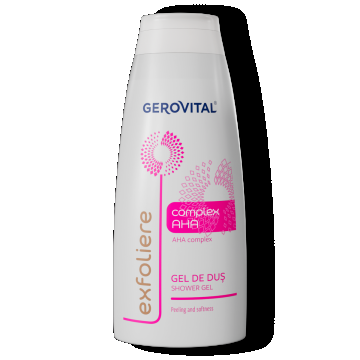 Gel De Duș Cu Complex Aha  Exfoliere Delicată și Regenerare A Pielii, Gerovital, 400 Ml