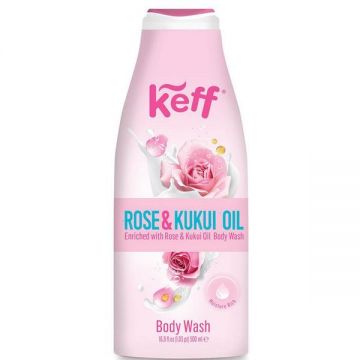 Gel de Dus cu Ulei de Trandafir si Kukui - Keff Rose & Kukui Oil Body Wash, 500 ml