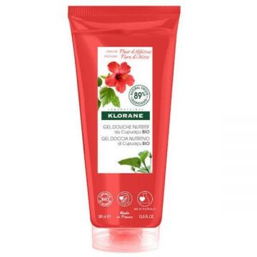 Gel de dus hidratant cu flori de hibiscus potrivit pentru toate tipurile de piele, Klorane, Flor De Hibisco, 200 ml