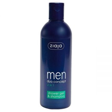 Gel de Dus si Sampon 2 in 1 - Ziaja Men Duo Concept Shower Gel and Shampoo, 300 ml