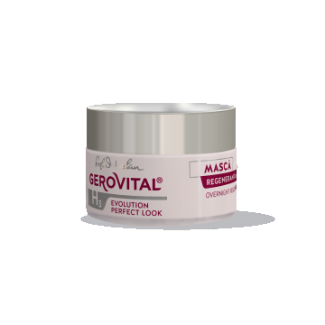 Mască Regenerantă Nocturnă Cu Acid Hialuronic 4d  Decongestionează și Hidratează Intens Tenul, Gerovital H3 Evolution Perfect Look, 50 Ml
