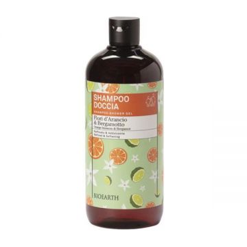Sampon, Gel de Dus cu Flori de Portocal si Bergamota, - Family Bioearth, 500 ml