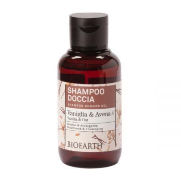 Sampon, gel de dus travel size cu vanilie si ovaz, - Family Bioearth, 100 ml