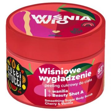 Scrub pentru Corp cu Cirese si Vanilie - FarmonaTutti Frutti Smoothing Sugar Body Scrub, 300 g