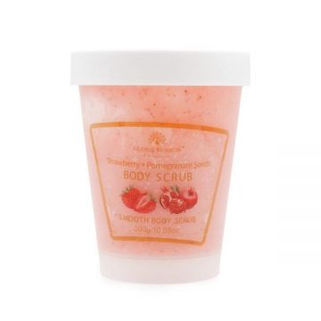 Scrub pentru corp, Global Fashion, Body Scrub, căpșuni și semințe de rodie, 300 g