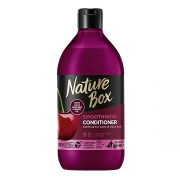 SHORT LIFE - Balsam pentru Netezirea Parului Rebel - Nature Box Smoothness Conditioner with Cold Pressed Cherry Oil, 385 ml