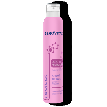 Spumă De Duș Cu Acid Hialuronic Pentru Pielea Uscată  Emoliere și Hidratare, Gerovital, 200 Ml