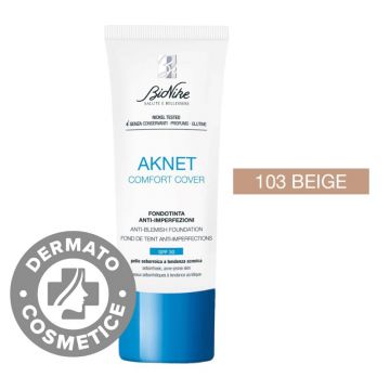Fond de ten pentru tenul acneic Aknet Comfort Cover 103 Beige, 30ml, Bionike