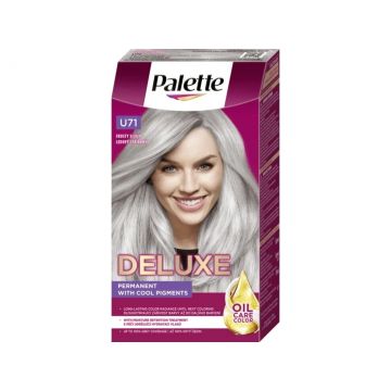Vopsea permanenta Palette Deluxe Oil-Care U71 Argintiu mat, 135ml, Schwarzkopf